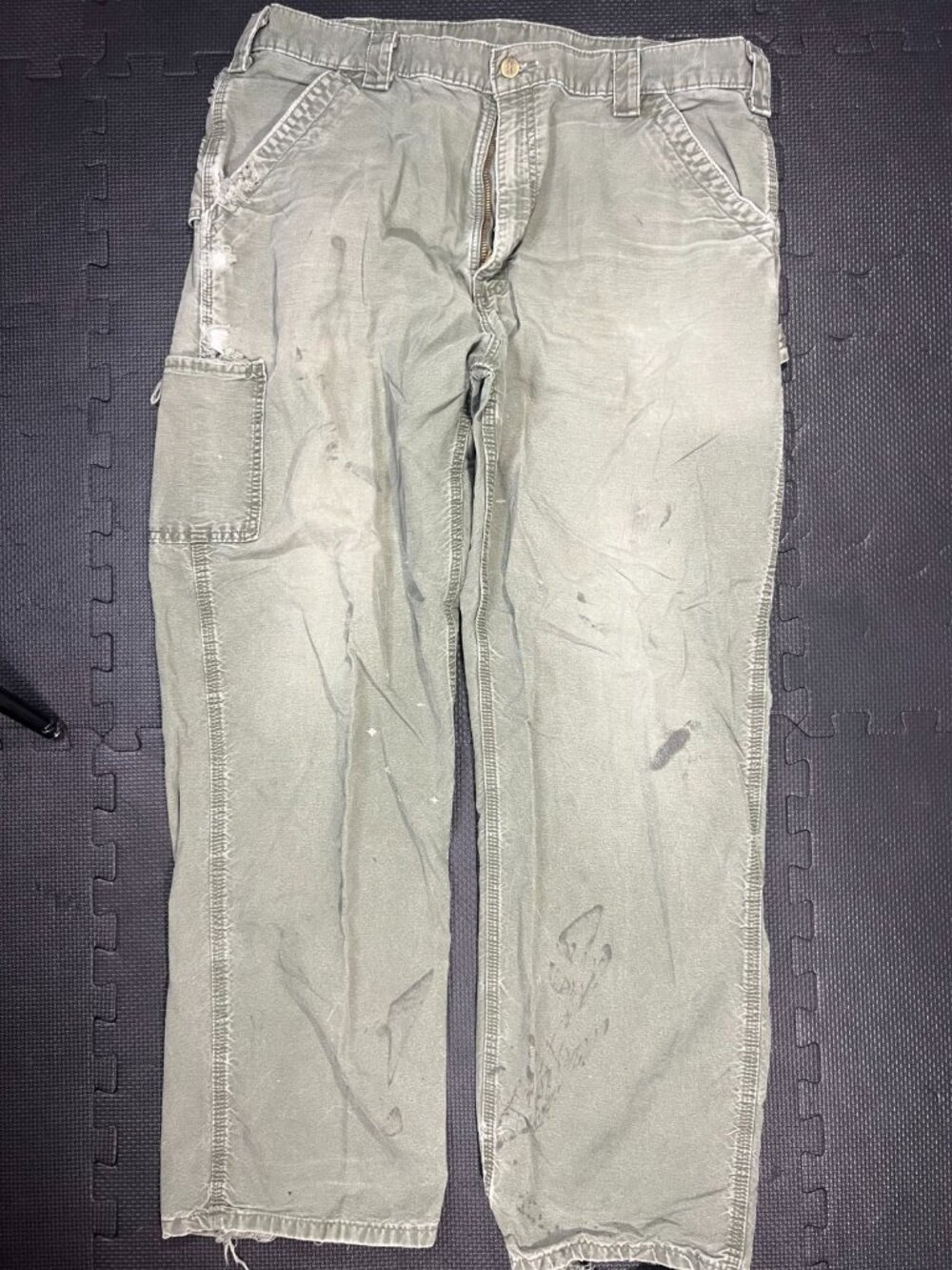 Vintage Men’s Carhartt B151 Mos Loose Fit Canvas Carpenter Pants Size 38x32